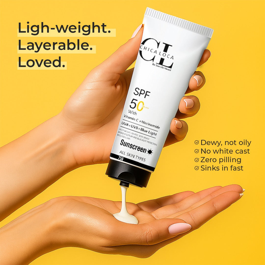 Sunscreen SPF 50 PA+++ with Vitamin C 75g -CHICA LOCA