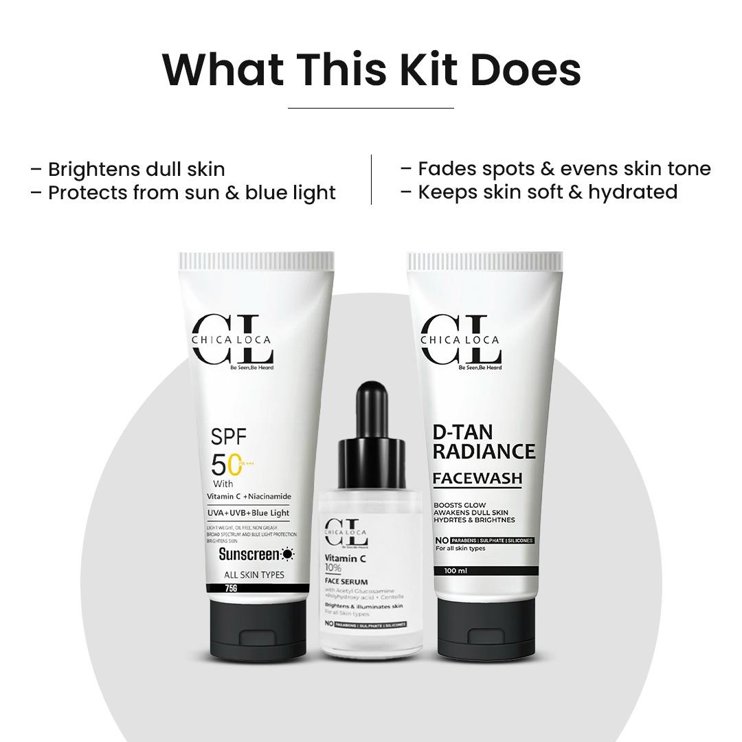 chicaloca skin care or dad skin removal combo pack facewash sunscreen & serum