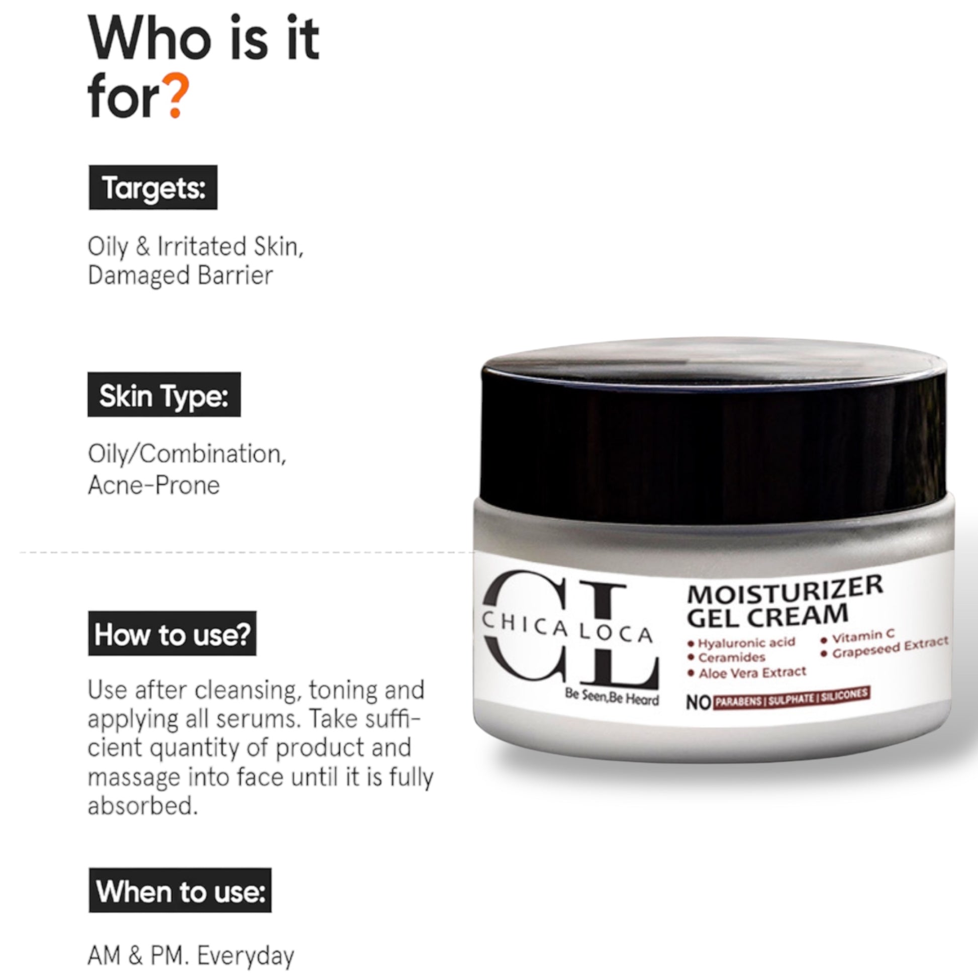 moisturizer gel cream chicaloca 