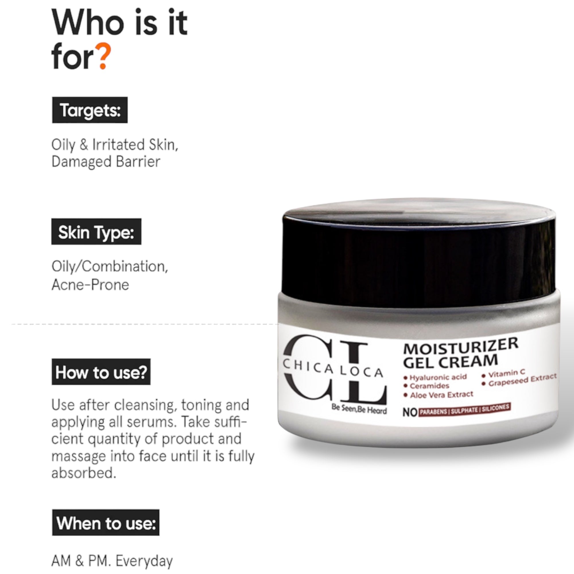 moisturizer gel cream chicaloca 