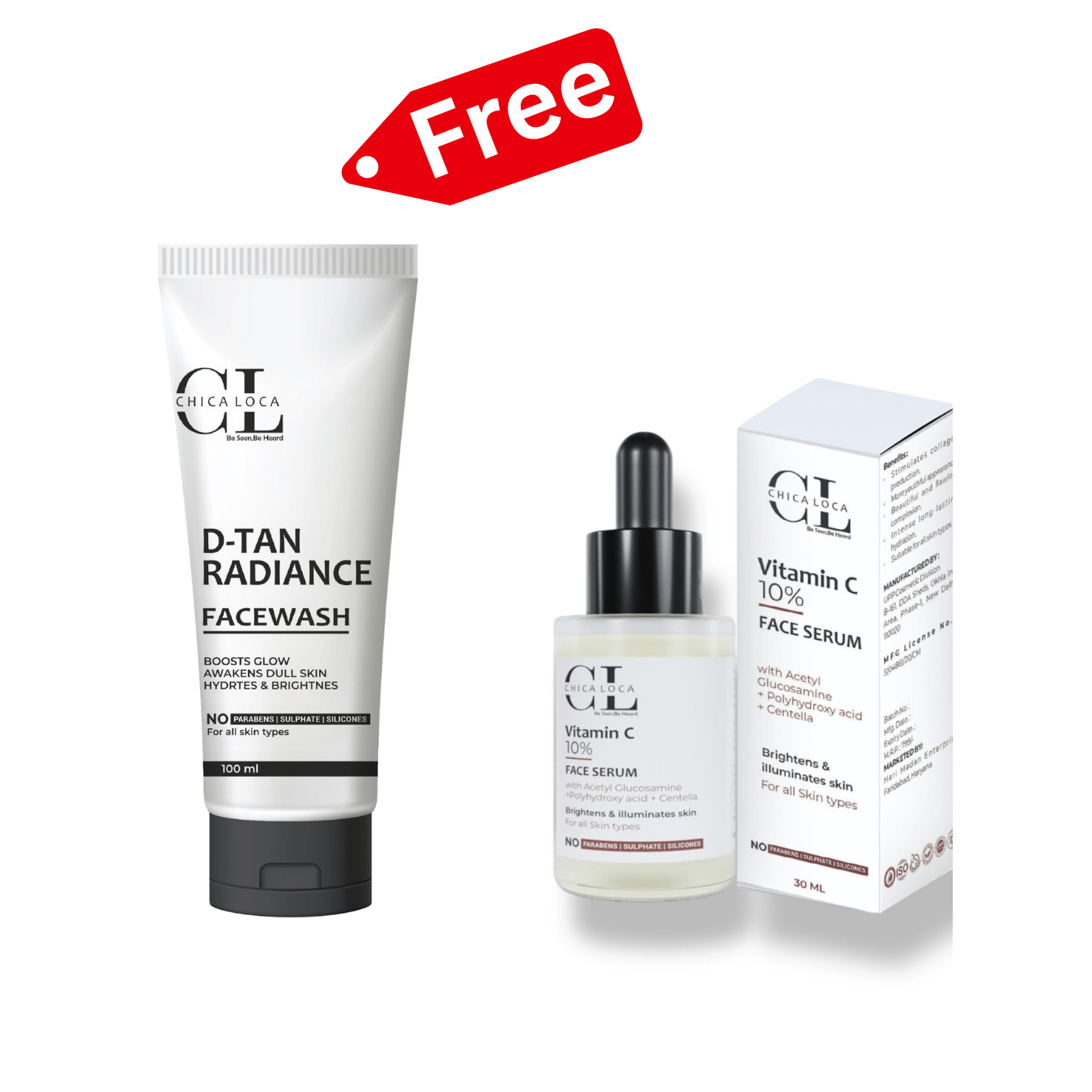 vitamin c serum repain and protect skin and d tan facewash reduces dull skin and remove tan