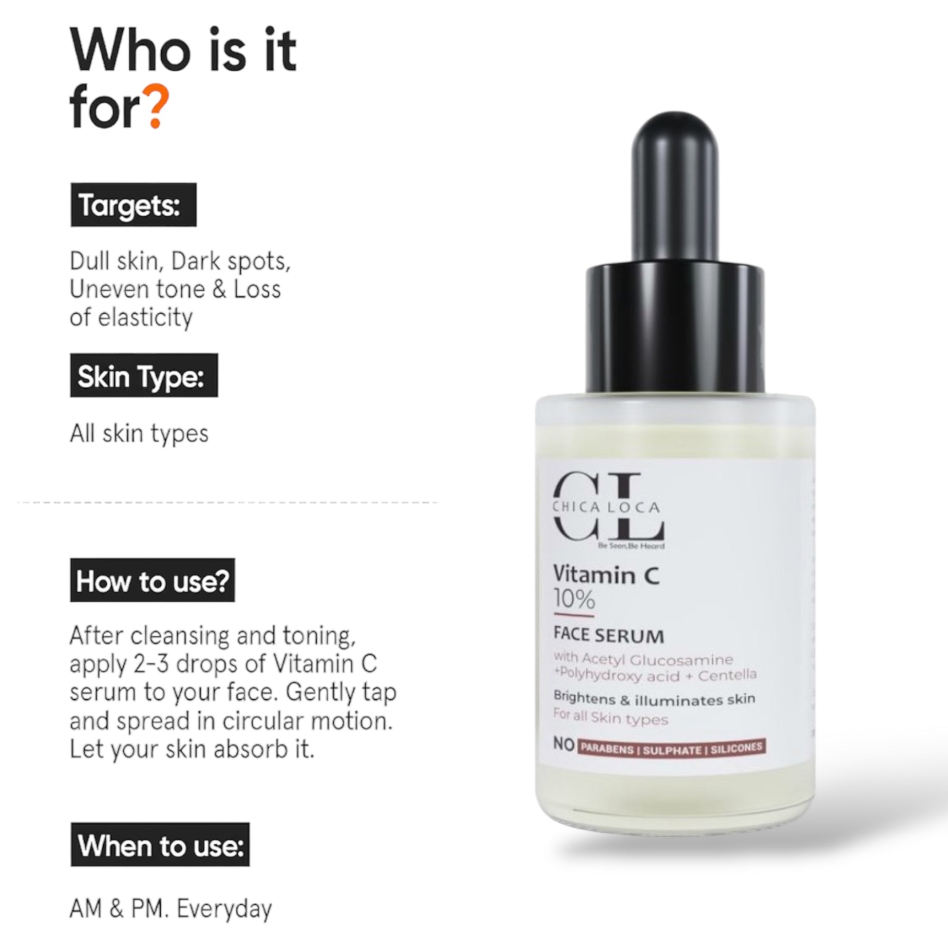  vitamin c face serum chica loca 